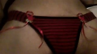 Sexy teen booty shakes on big cock with panties on
