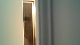 Peeping on sister's shower masturbation