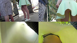 Upskirt video featuring a chick with athletic arse