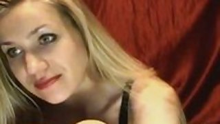 Hot Blonde Plays On Her Webcam