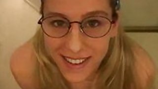 heather gets facial wearing glasses