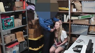 Blonde teen Alyssa has to blow his cock